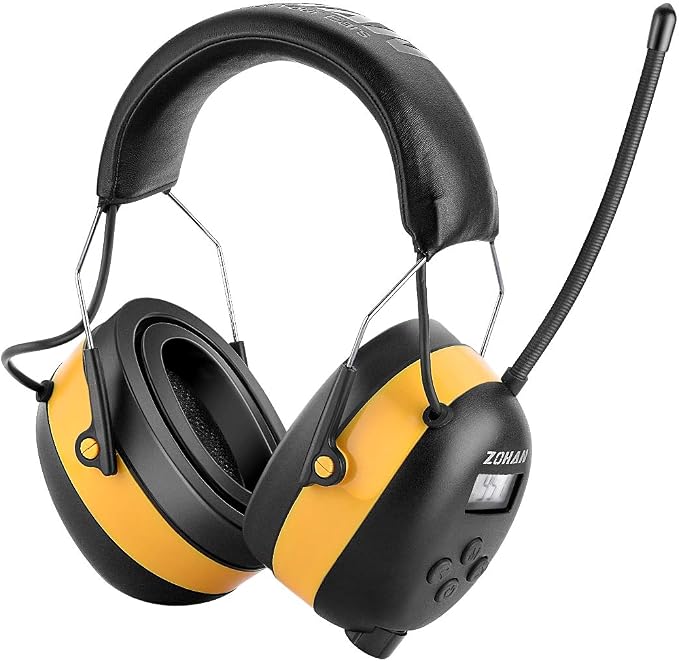 ZOHAN AM/FM Radio Headphone with Digital Display,Ear Protection Noise Reduction Earmuffs,Comfortable Hearing Protector