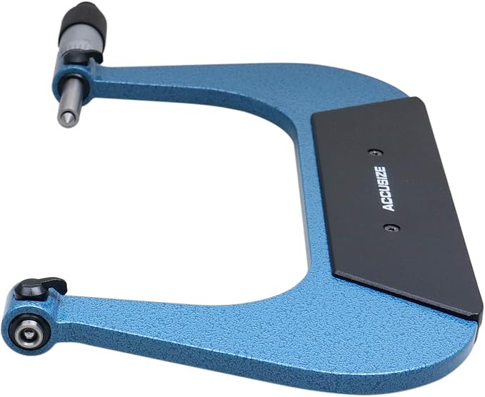 Accusize Industrial Tools 5-6'' by 0.001'' Screw Thread Micrometer with 3 Anvil in Fitted Box, S916-C755 | 3 Anvil Sets: 13-9, 8-5, 4.5-3.5 TPI, 0.001" Resolution, ±0.00016" Accuracy