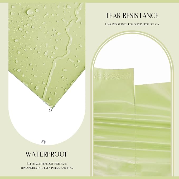 Metronic Poly Mailers 10X13 100PC, Sturdy Shipping Bags for Small Business, Waterproof Mailers Poly Bags, Strong Adhesive Shipping Envelopes for Clothing, Efficient Mailing Envelopes in Avocado Green