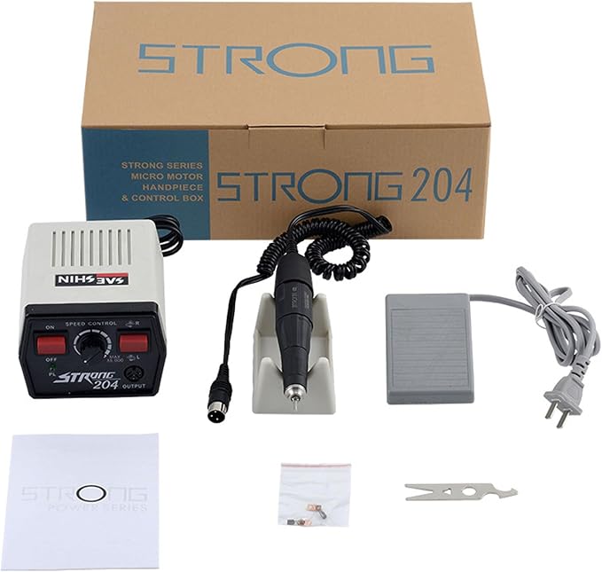 35K RPM Micromotor Polisher with Micro Motor Handle, Micromotor for Jewelry,Ceramics,Silicone,Glasswork,Woodcarving (204, 102L)