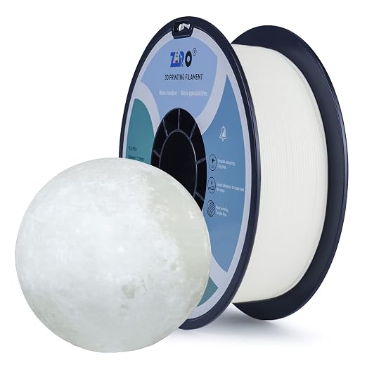 ZIRO 3D Printer Filament 4KG, PLA Filament 1.75mm 4 Pack x 1kg, Dimensional Accuracy +/- 0.03mm, Fits Most FDM 3D Printers, 2.2lbs x 4 Spool, White