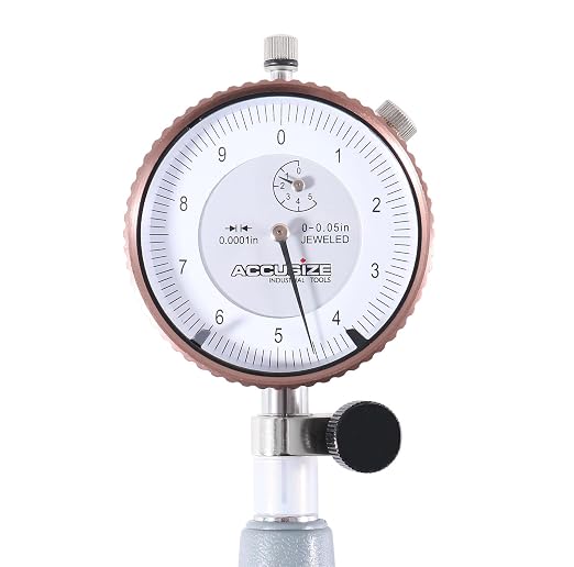 Accusize Industrial Tools 2-6 inch by 0.0001'' Dial Bore Gauge Set, 6'' Stem Length, Ee20-1006 | 6" Stem Length, Self-Centering, Chrome-Plated Handle, Insulated Grip