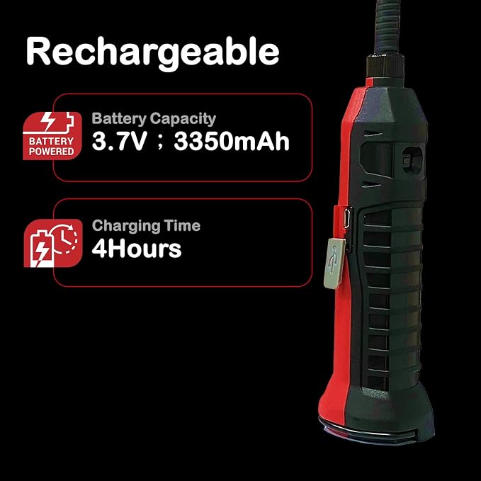 SCI Rechargeable LED Work Light, 360° Flexible Gooseneck, IP54 Waterproof, 3 Modes (100-700 Lm) 3350mAh Portable Magnetic Light, Car Repairing/Mechanic/Emergency/Camping (929A), Fathers'/Dads' Gift
