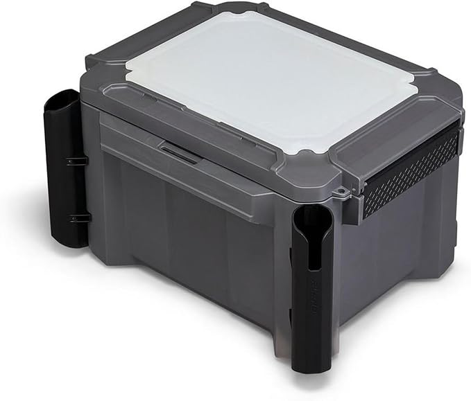 Plano GoNow Freshwater Fish Kit, Waterproof Field Box with Rod Holders, Cutting Board, 4 StowAway 3700 Boxes, Modular Storage Organizer, Charcoal