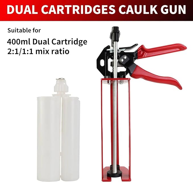 400ml/14 Fl Oz(1:1 and 2:1) Dual Component Epoxy Gun, 26:1 High Thrustdual, For Plastic Epoxy, Adhesive, Panel Bond, Panel Bonding Adhesive, e.g. 08115 08116