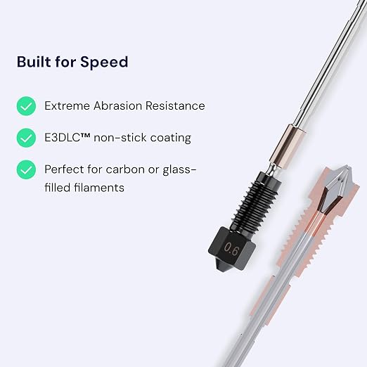 Genuine E3D High Flow Prusa Nozzle for MK4/XL 3D Printer (ObXidian, 0.4mm)
