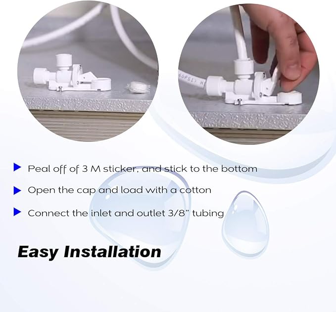 Frizzlife LSV02 Leak Stop Valve for PD600 Undersink Reverse Osmosis - 3/8' Quick Connect Leak Detector, Automatic Water Shut Off Protection (Pack of 4)