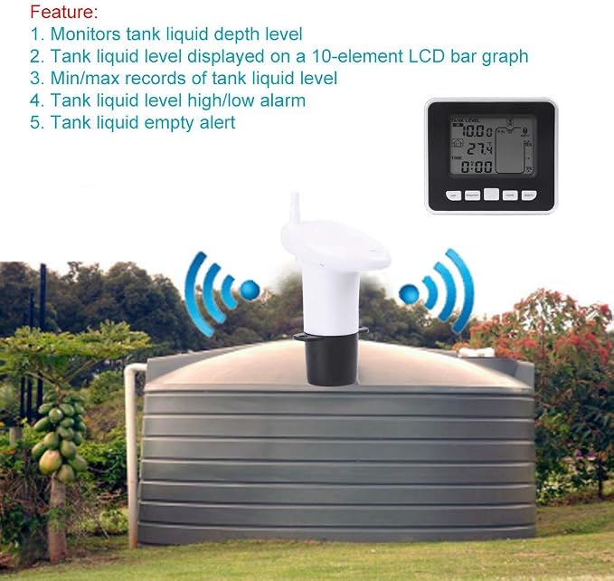 Ultrasonic Liquid Depth Level Meter Water Level Temperature Sensor