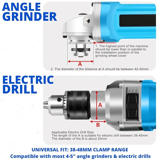 Angle Grinder Stand & Diamond Blade Set - Heavy-Duty Aluminum, 0–45 Cutting - Fits 38–48mm Grinders, Adjustable Clamp & Protective Cover - Perfect for Metal, Steel Pipe, Wood
