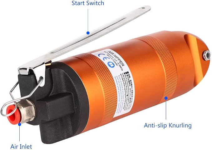 Pneumatic Air Scissors HS30 S7P, Aluminum Alloy Wire Cutting Tool with Hardened Alloy Steel Blades for Precision Metal Shearing in Automotive and Manufacturing Workshops
