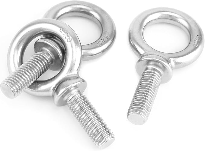 QWORK Eye Bolt, 5 Pack 5/8"-11 x 1-3/4" Marine Grade 304 Stainless Steel Lifting Ring Threaded Eyebolt Machinery Shoulder Eyebolts