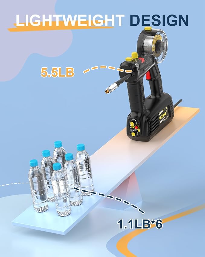 HIZONE 100A Hand Held MIG Welder, 2026 Newest 110V Portable Flux Core Welder with 360° Mig Torch, Gasless Handheld MIG Welding Machine for Home & DIY Projects