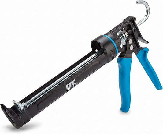OX Pro 10 oz Heavy Duty Caulking Gun 12:1 Thrust Ratio - 10 oz Caulk Gun Manual Dispenser Sealant Adhesive - Pistola De Caulking