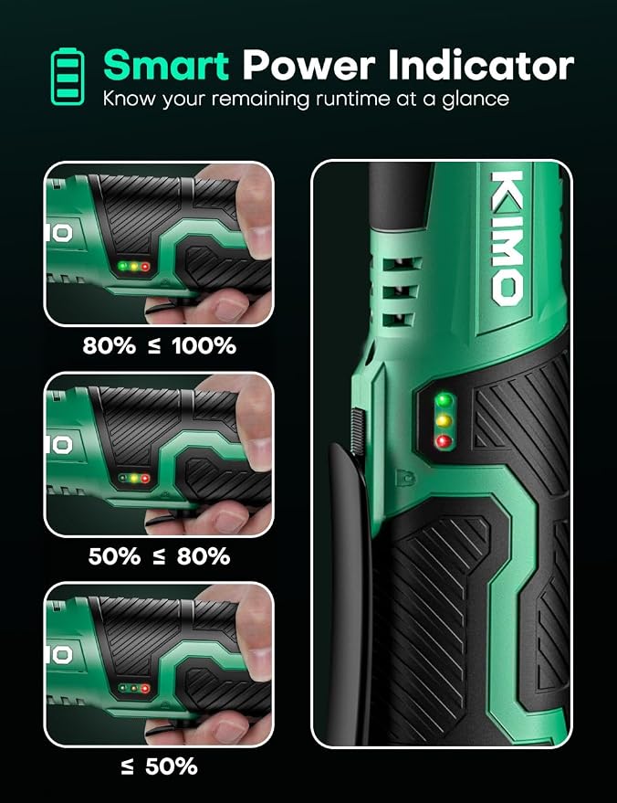 KIMO Cordless Electric Ratchet Wrench Set, 40Ft-lbs, 400RPM, Cordless Ratchet Wrench 3/8" w/Variable Speed Trigger, 7Sockets, 1/4" Adapter, Forward/Reverse Switch, 12V Battery Power Ratchet w/Charger