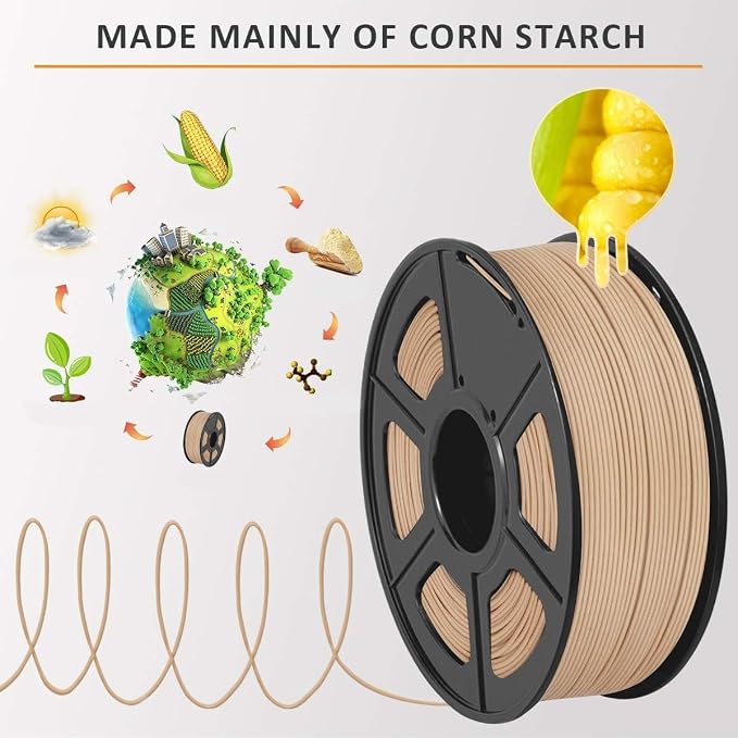 SUNLU Real Wood Fiber PLA Filament, Neatly Wound 1.75mm PLA for FDM 3D Printers, 1kg Spool (2.2lbs), Woody Scent