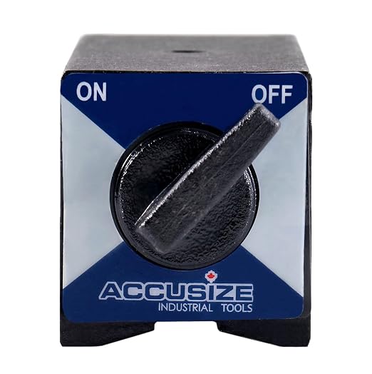 Accusize Magnetic Base, 264 lb Pull, Fine Adjustment (Pack of 2) | On/Off Switch, V-Groove Bottom, M8 x 1.25 mm Tapped Hole, 4.645" x 1.968" x 2.165", VMP_6010-0141FBA_2_PK