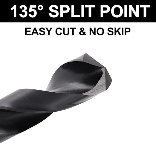 3/4 Cobalt Drill Bit for Metal and Hardened Steel, 1/2 Inch Reduced Shank M35 HSS Twist Heavy Duty Drill Bits, with Index Storage Case