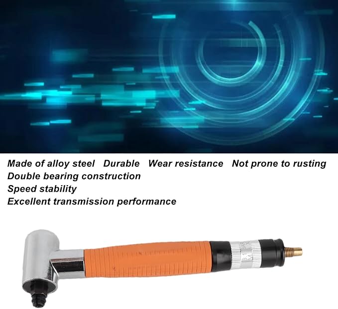 Air Pencil Die Grinder, Right Angle Pneumatic Die Grinder 50000 RPM, 90-Degree Angled High-Speed Grinding Tool for Metal, Wood, and Plastic