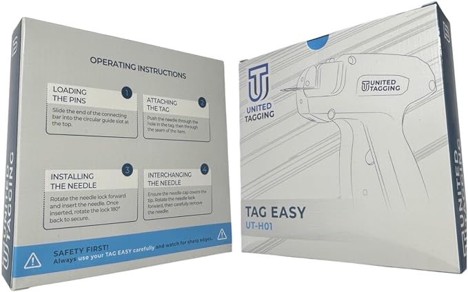 UT-H01 Professional Tagging Gun Kit — Industrial Grade Metal Needle, Price Tag Attacher for Clothing, Retail Store, Warehouse, Consignment — 500 Barbs Fasteners Included