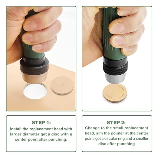 12 in 1 Hollow Hole Punch Set,Gasket Cutting Puncher,Leather Punch. | 12 Interchangeable round hollow punches are sharp, Leather hole punches,Gasket making,3/16” to 1-1/4” (5-32mm)