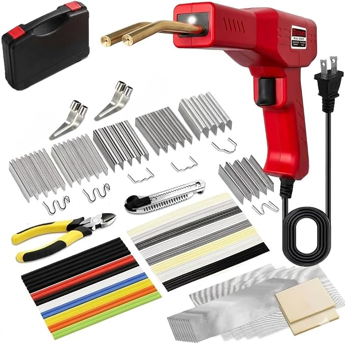 Upgraded 230W 2-in-1 Plastic Welder Kit,Hot Stapler Soldering Gun with 1200PCS Staples & 120PCS Welding Rods,Built-in Temperature Control Protector, Suitable for Most Plastics