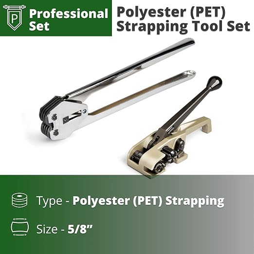 IDL Packaging PRO Strapping Tool Set for 5/8" Polyester (PET) Strapping – Best-in-Class Teknika MUL-320 Tensioner and MUL-330 Sealer – High-Performance Packaging Strapping Tool Kit