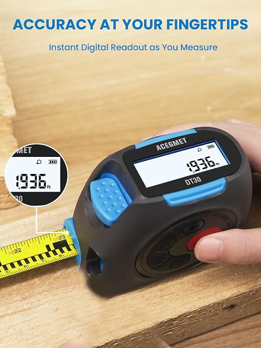 ACEGMET DTX10 & DT30 3-in-1 Digital Laser Tape Measure Bundle, 330Ft & 130Ft Laser Distance Meter with 16Ft Auto Lock Tape, Green Alignment Laser, High Precision, Area Volume Calculation, APP Sync, US
