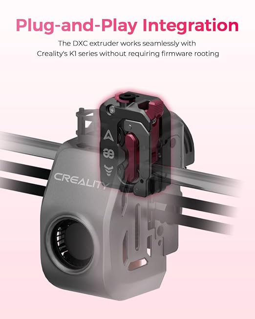 Creality Official K1C/K1 SE Extruder, Upgrade K1 Series DXC Extruder Kit, Innovative Feeding System Reduces Filament Wear by 60%, Plug-and-Play Operation& Built-in Filament Sensor Detection