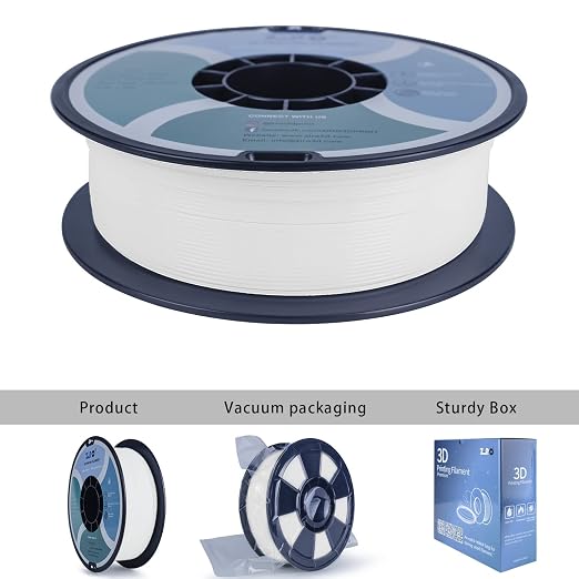 ZIRO PLA Filament 1.75mm, Pure Color 3D Printer Filament, PLA PRO Basic Color Series, 1.75MM 1KG Spool, Dimensional Accuracy +/- 0.03mm, Snow White