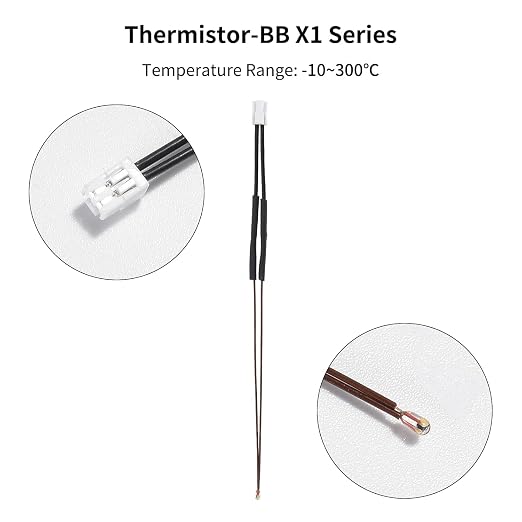 2pcs 3D Printer Bambu Lab X1/X1C Thermistor 100K Thermistor Temp Sensor and 2pcs Cartridge Heater, Hotend Quick Replacement Parts, for 3D Printer Bambu Lab X1/X1-Carbon