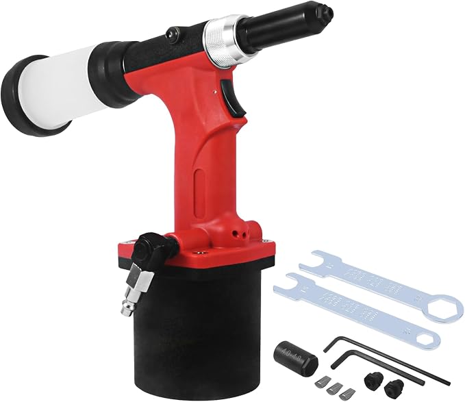 Heavy-Duty Pneumatic Rivet Gun S70 – Air-Powered Hydraulic Riveting Tool with Waste Rivet Tube, Professional Grade for Industrial Use (Non-Self-Suction Design)
