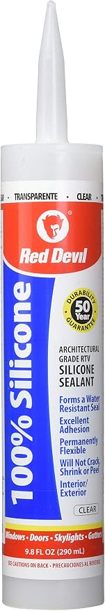 Red Devil 3989 9" Extreme Duty Caulk Gun - Thrust Ratio 26:1 & 0826 100% Silicone Sealant, Clear