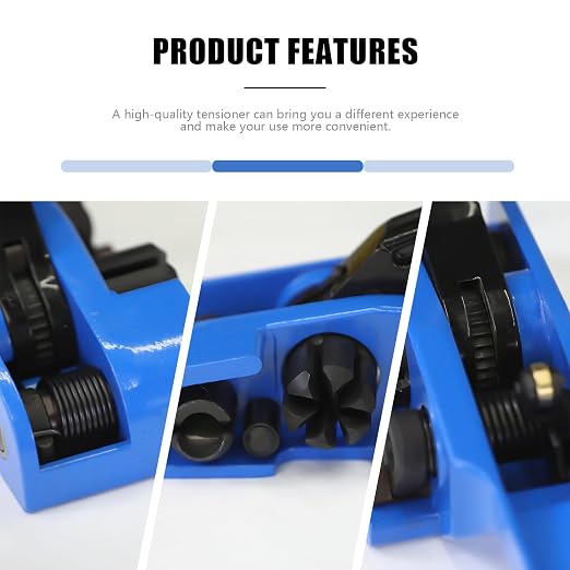 Heavy Duty Banding Strapping Tensioner & Cutter Manual Packaging Tools Windlass for 1/2"-3/4" Width Polyester Poly Strap(Alloy Steel Material)