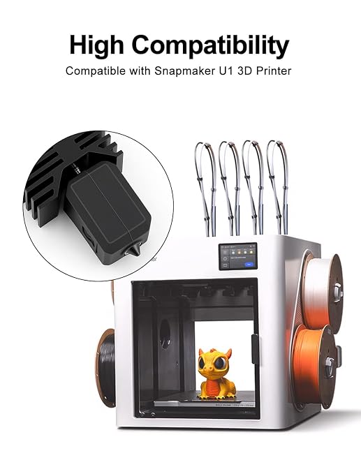 0.4MM U1 Hotend for Snapmaker U1 3D Pirnter, Pre-Installed 0.4MM Hardened Steel Nozzle with 24V 48W Fast Heating Ceramic Block, Nozzle Parking Points & Silicone Brush for Snapmaker U1 Extruder (4PCS)