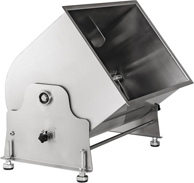 CLIVIA Commercial Meat Mixer 90lb/45L | Stainless Steel, 90° Tilting Tank, Heavy Duty Manual Sausage Blender, Hand Crank, For Sausage Patty Jerky