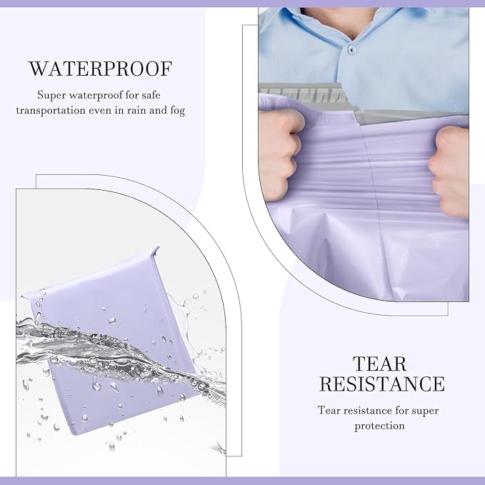 Metronic Poly Mailers 19x24 Inch 500 Pcs, Large Shipping Bags for Clothes, Shipping Envelopes for Small Business, Strong Adhensive Mailing Bags, Lilac Purple