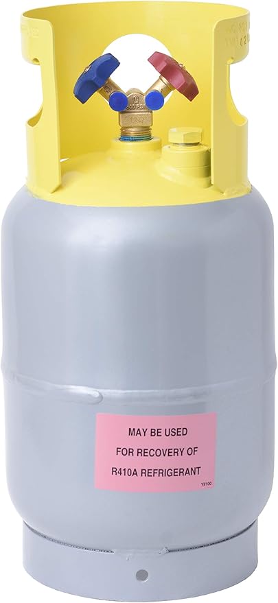 Flame King 30LB Refrigerant Recovery Cylinder Tank, 400 PSI, Dual Y-Valve Liquid/Vapor, Heavy-Duty Steel, HVAC Recovery & Storage