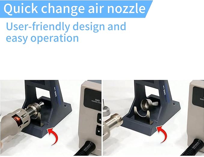 ST-862D Lead-free Hot Air Gun Soldering Station, 1000W Digital Display BGA Rework Station Automatic Sleep Repair Tool for PCB Chip Soldering Repair Desoldering Station