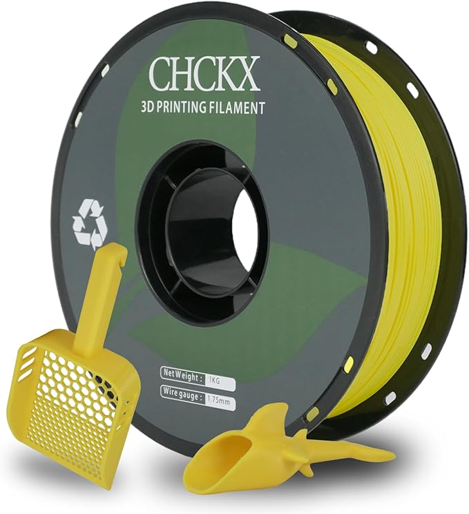 PETG 3D Printer Filament, Dimensional Accuracy +/- 0.03 mm, 1kg Spool(2.2lbs), 1.75 mm Fit for Most 3D Printers, Yellow
