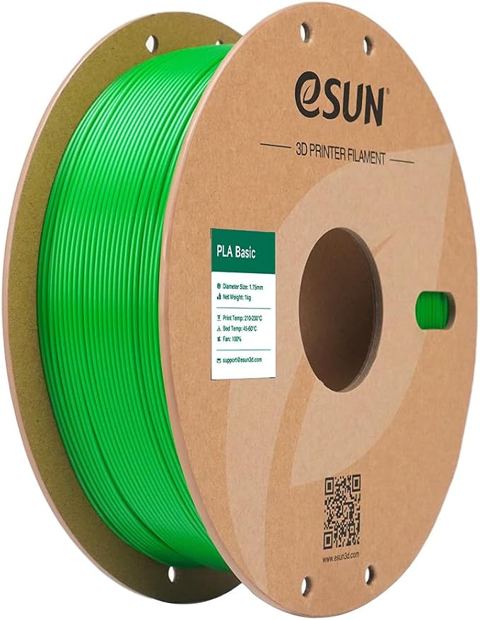 eSUN PLA Basic Filament 1.75mm, 3D Printer Filament High Speed PLA for Fast Printing, 1KG Spool (2.2 LBS) 3D Printing Filament for High Speed 3D Printers, Green