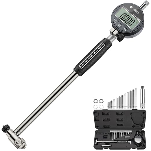 Neoteck Digital Bore Gauge Set Digital Indicator Bore Gauge (2"-6"/0.0005") Measurement with Self-Centering Dial Carbide Anvils and Insulated Grips for Deep Engine Cylinder Measurement