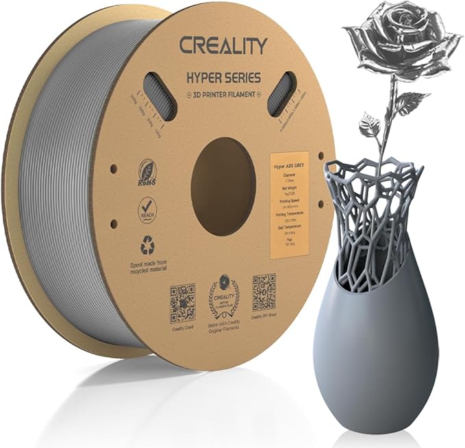 Official Creality Hyper ABS Filament 1.75mm, 3D Printer Filament ABS for High Temperature Resistance, 1kg(2.2lb)/Spool, Dimensional Accuracy ± 0.05 mm, Fits for Most 3D Printers