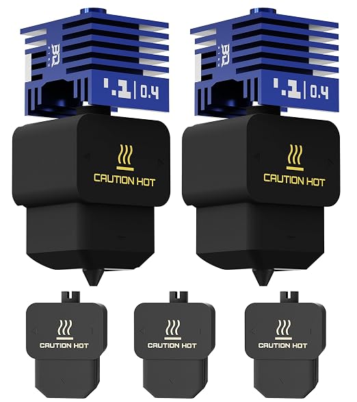 2Pack BIQU Panda Juicer SFC Hotend Print Head Kit for Bambu-Lab H2D/H2S/H2C/A1/A1 Mini Upgrade Standard Flow High Temperature Hot End 0.4mm VantaC Coating Hardened Steel Nozzle with 5PCS Silicone Sock