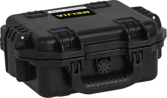 MEIJIA Premium Waterproof Hard Compact Camera Case with customizable fit foam,Full Protection with Light&Convenient Design,11.8"x9.82"x4.7",Elegant Black