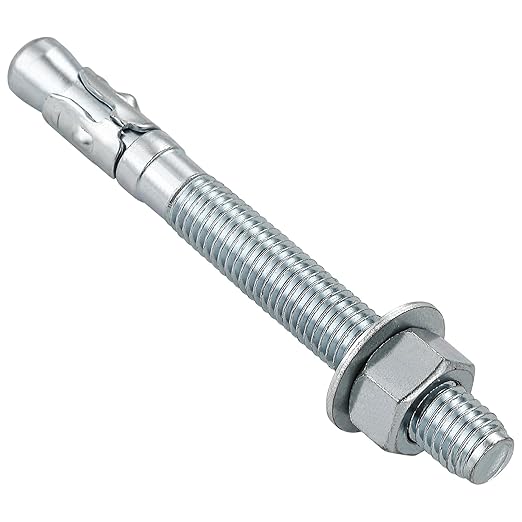 Wensilon 1/2x5 10Pcs Inch Standard Fasteners for Heavy-Duty Zinc Wedge Anchors for Cement and Concrete