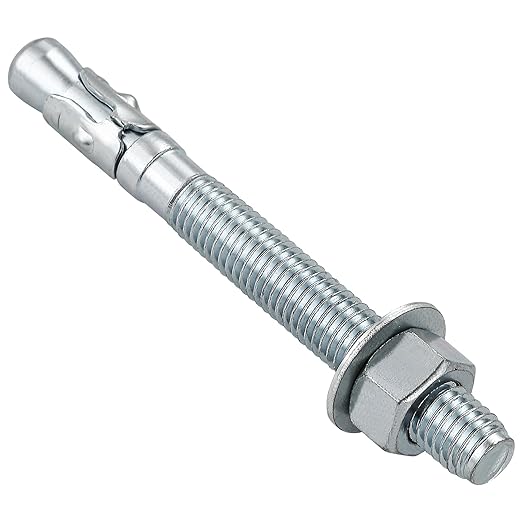 Wensilon 1/2x4-1/4" 10Pcs Inch Standard Fasteners for Heavy-Duty Zinc Wedge Anchors for Cement and Concrete