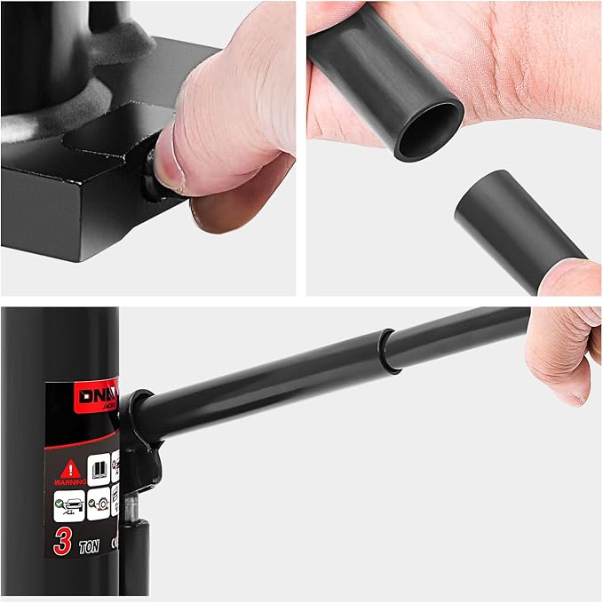 DNA Motoring 3 tons / 6000 lbs Lifting Automotive Welded Hydraulic Bottle Jack for Repair Vehicle, Pickup, Truck, w/Manual Handle, BLACKTOOLS-00351