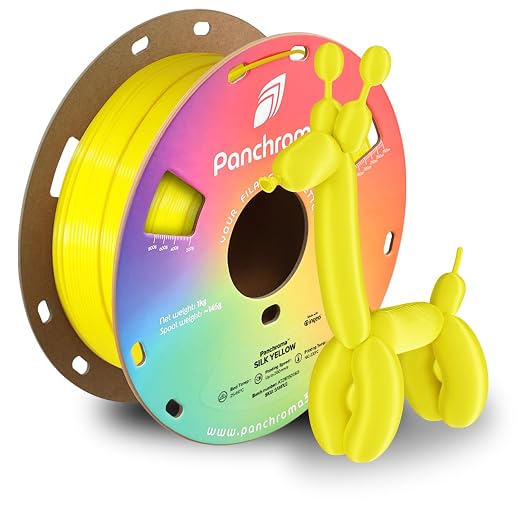 Polymaker Panchroma Silk PLA Filament 1.75mm for 3D Printing, 1kg, Yellow | Neatly Wound, High-Gloss Finish PLA, Easy Print & Smooth Feeding, Compatible with Bambu Lab & Most 3D Printers