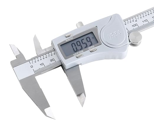Accusize Industrial Tools Digital Caliper, 0-6''/0-150 mm Range by 0.0005''/0.01 mm Resolution, Large LCD, Ip54 Water Resistant, 2015-0150