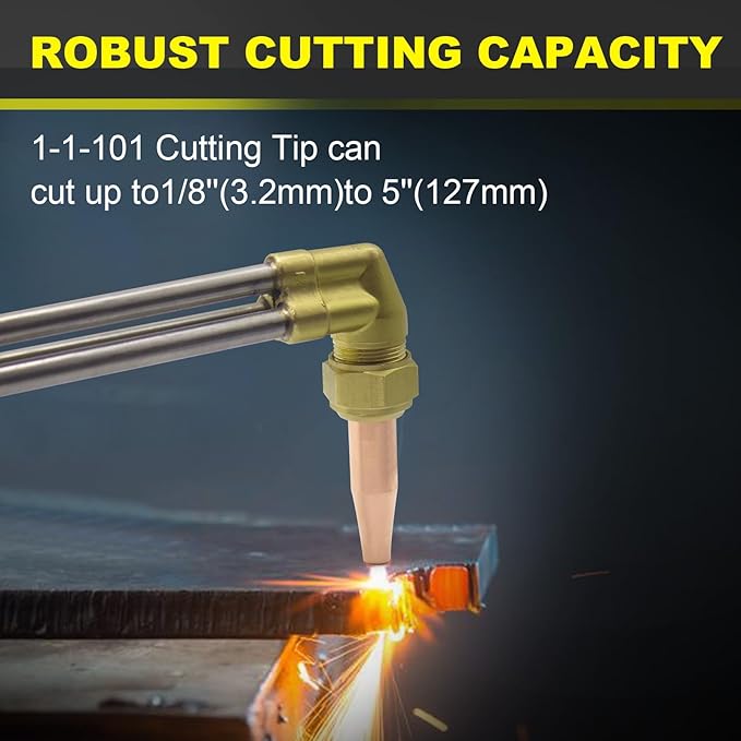 ST900FC Type Straight Cutting Torch, 21 Inch Oxygen Acetylene Cutting Torch with 1-101 Cutting Tip, Built-in Flashback Arrestors and Check Valves, Straight Cutting Outfit, 0381-1621